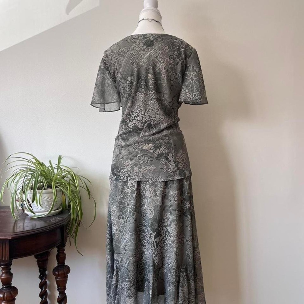 Vintage DressBarn Fairycore Matching Set Womens Sz 14W Green whimsical wedding - Picture 5 of 8